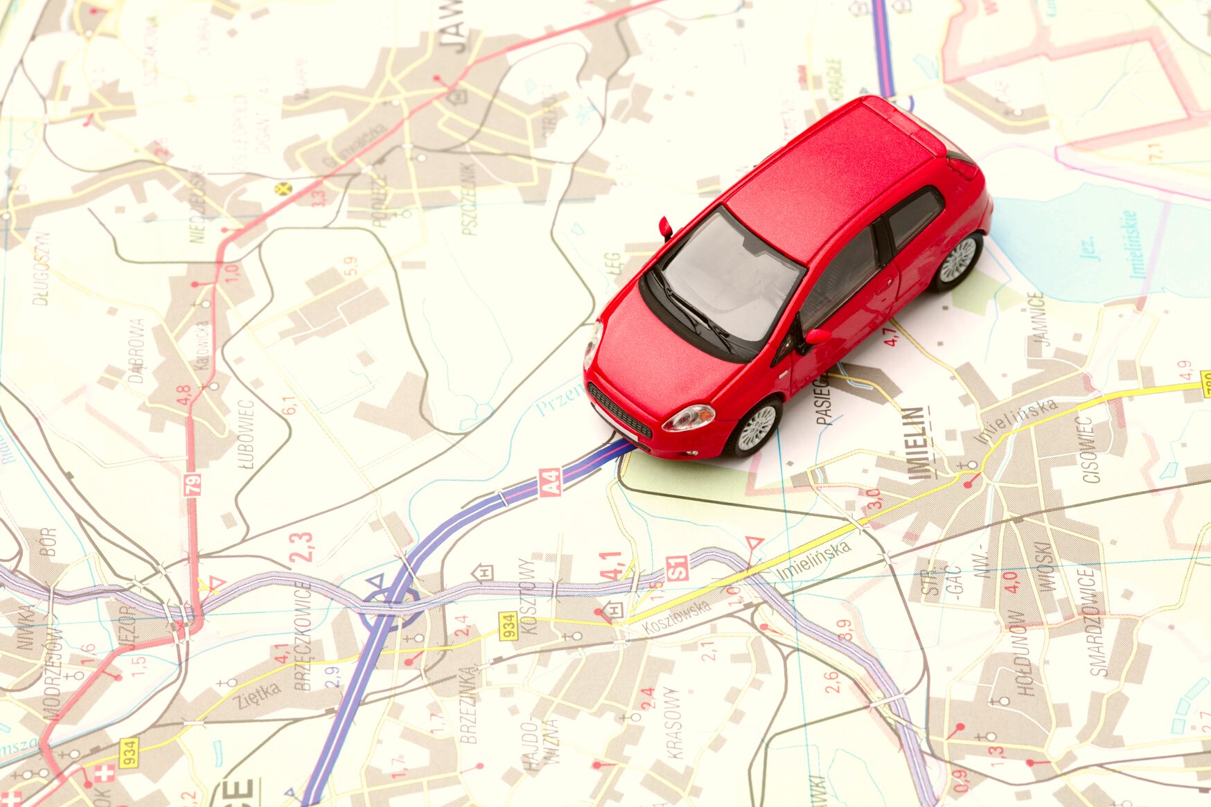 car on map